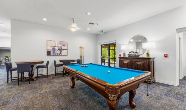 a pool table 